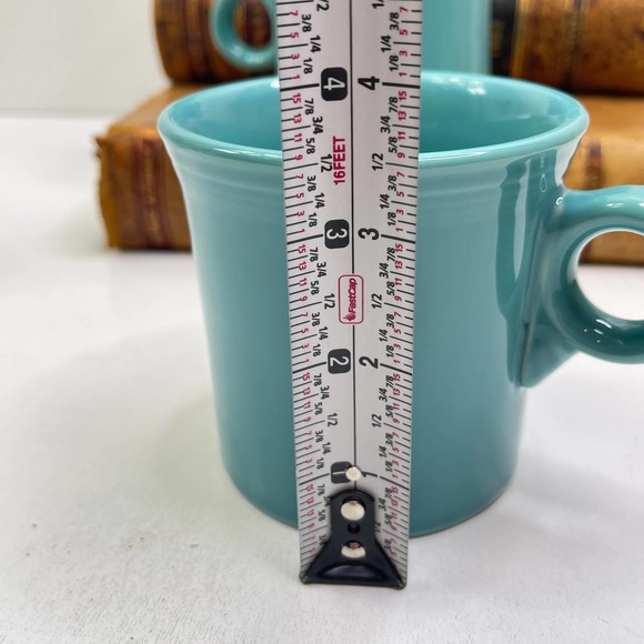 Vintage Turquoise Genuine Fiesta HLC Homer Laughlin BRing Handle Coffee Mug Cup - Picture 4 of 5